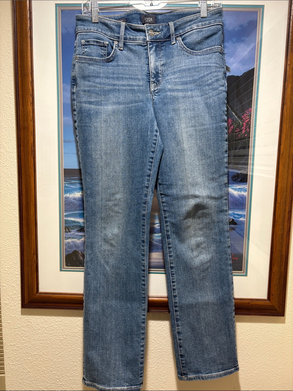 NYDJ Women's Medium Light Blue Straight-Leg Jeans